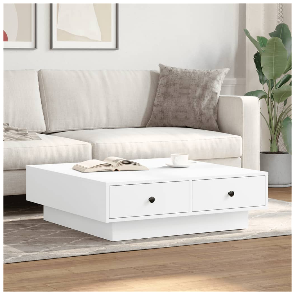 vidaXL Coffee Table White 90x90x28 cm vidaXL Engineered Wood - Coffee Tables Coffee Table