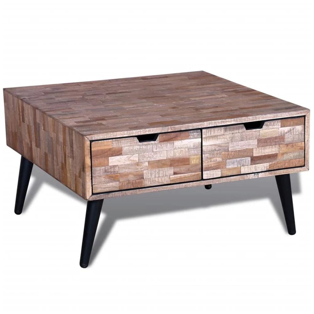 vidaXL Coffee Table with 4 Drawers vidaXL Reclaimed Teak Wood - Coffee Tables Coffee Table