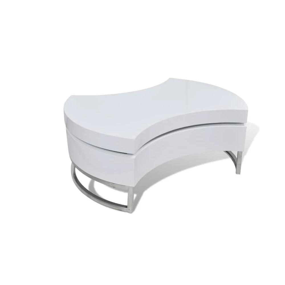 Coffee Table Shape-adjustable vidaXL High Gloss White by vidaXL