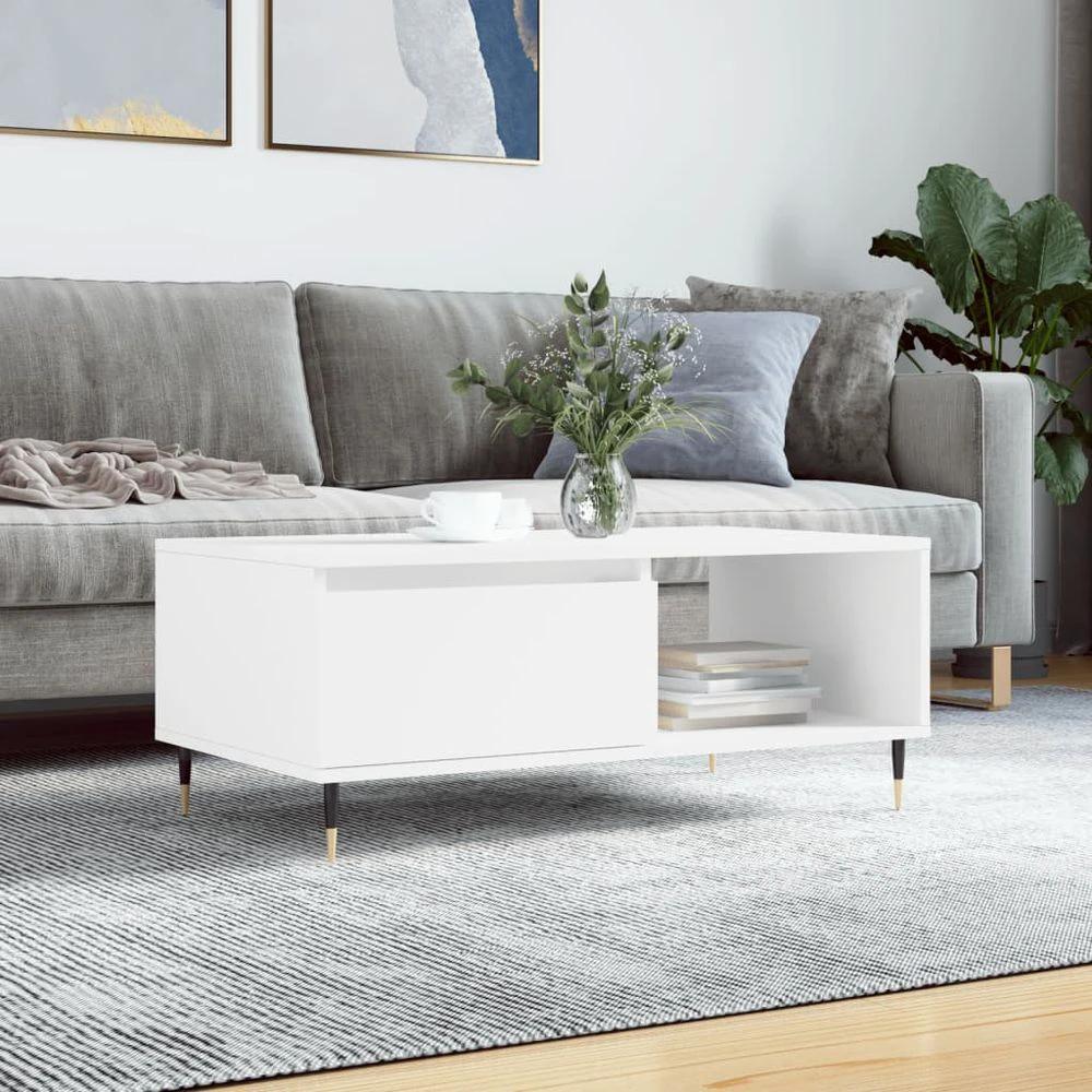 vidaXL Coffee Table White 90x50x36.5 cm vidaXL - Engineered Wood - Coffee Tables Coffee Table