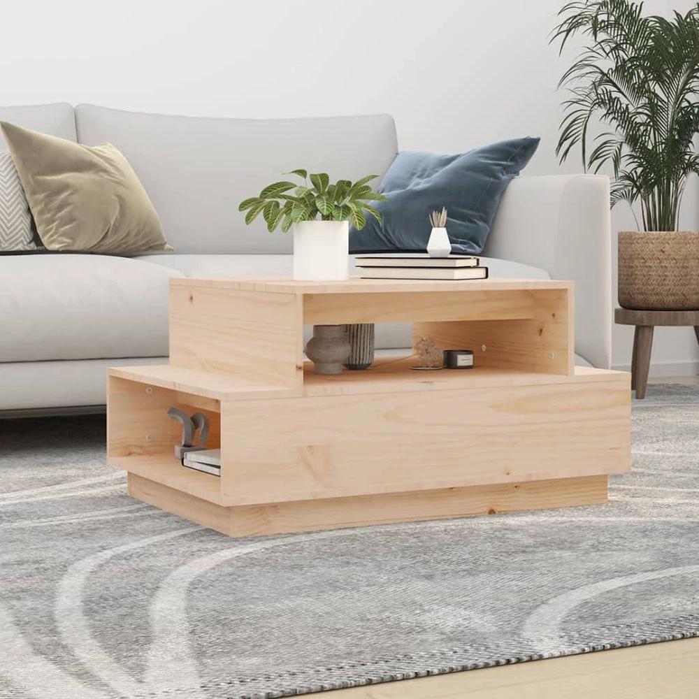 Coffee Table 80x55x40.5 cm vidaXL Solid Wood Pine by vidaXL