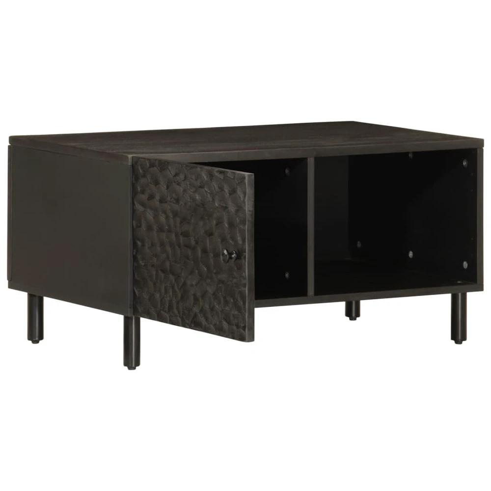Coffee Table Black 80x50x40 cm vidaXL Solid Wood Mango by vidaXL
