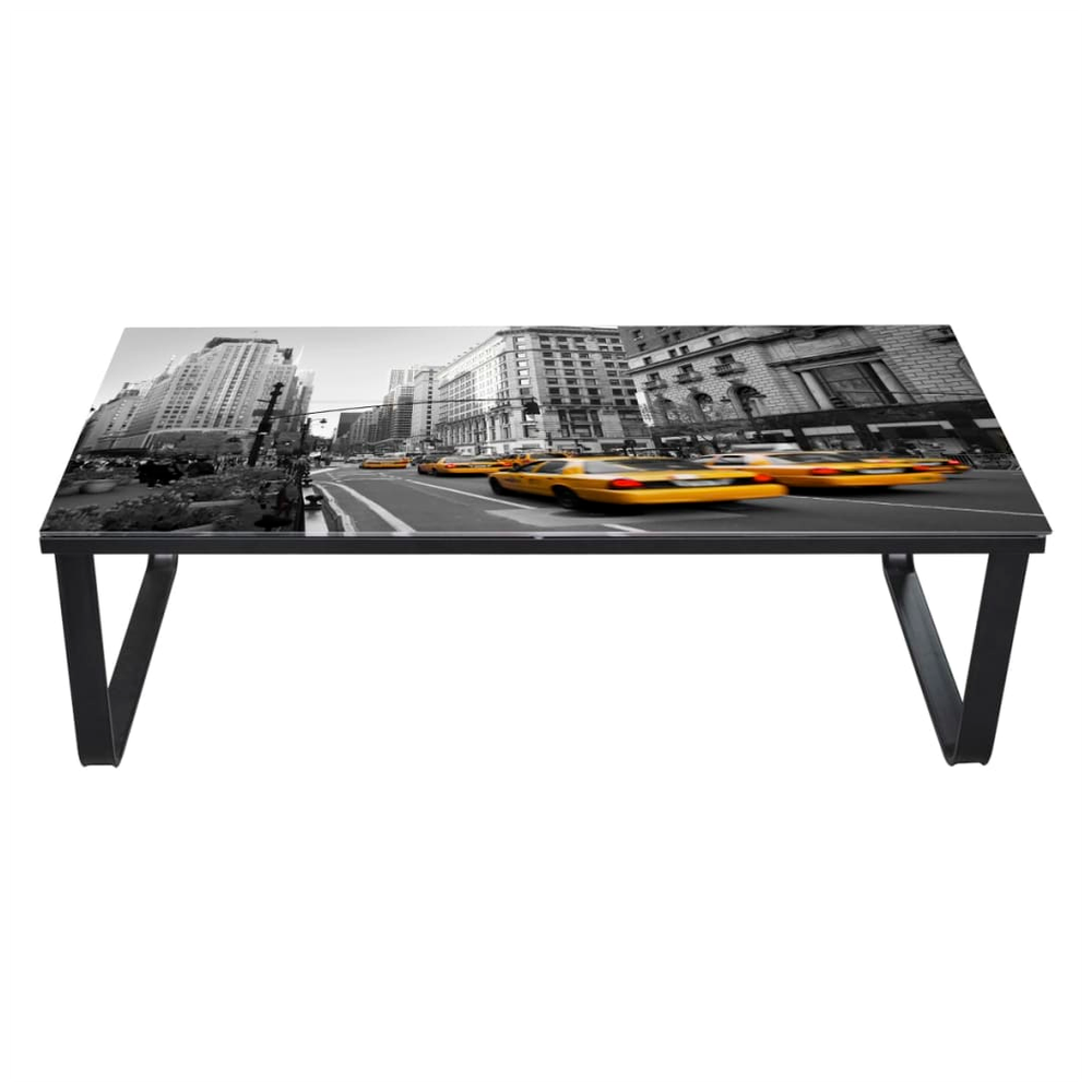 Coffee Table with Glass Top vidaXL Rectangular by vidaXL