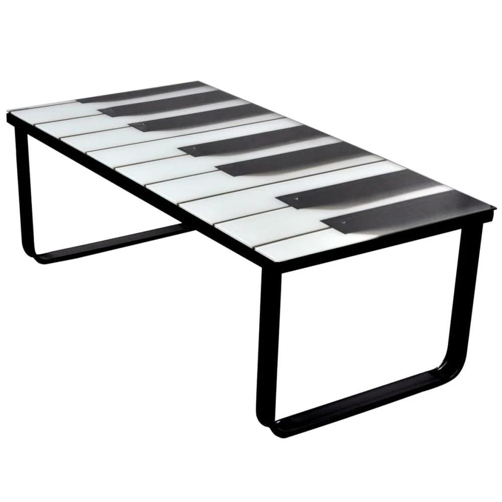 Coffee Table with Glass Top vidaXL Rectangular by vidaXL