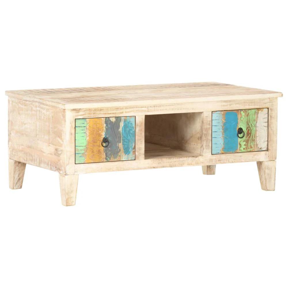 Coffee Table 100x55x40 cm vidaXL Rough Acacia Wood by vidaXL
