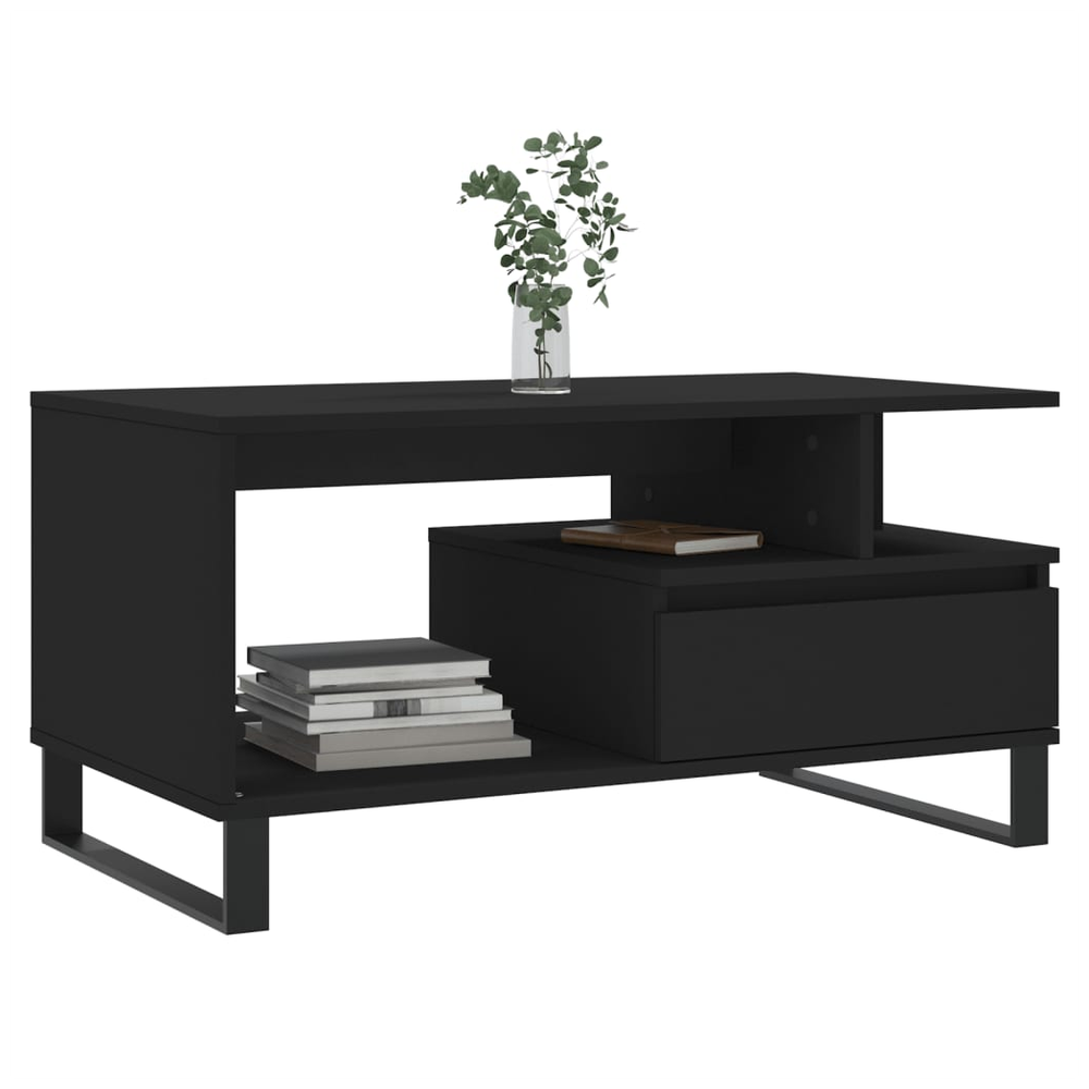 vidaXL Coffee Table Black 90x49x45 cm vidaXL Engineered Wood - Coffee Tables Coffee Table