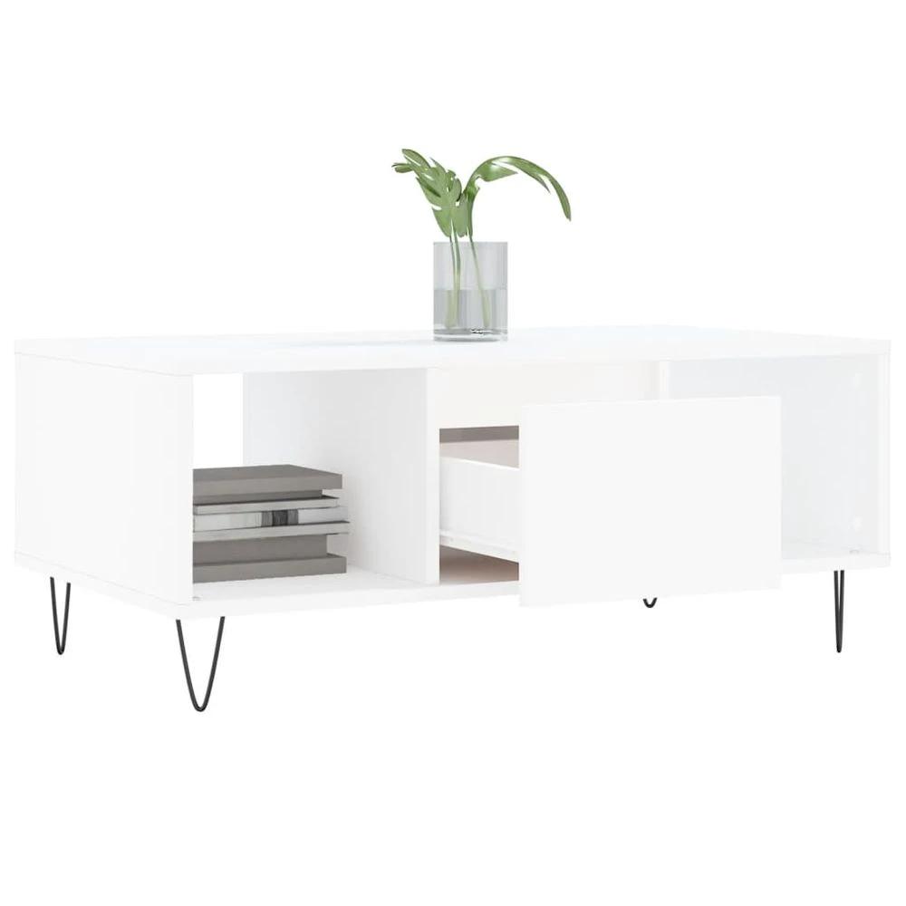 White Coffee Table White 90x50x36.5 cm vidaXL Engineered Wood by vidaXL