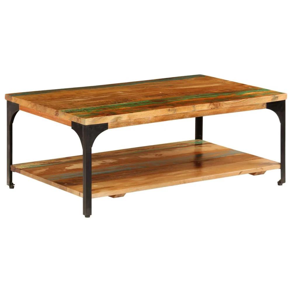 Coffee Table with Shelf 100x60x35 cm vidaXL Solid Reclaimed Wood by vidaXL