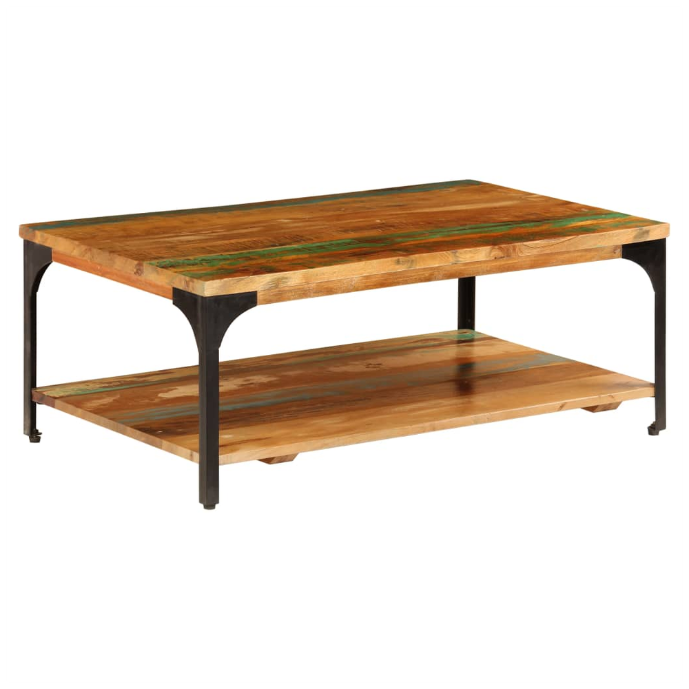 Coffee Table with Shelf 100x60x35 cm vidaXL Solid Reclaimed Wood by vidaXL