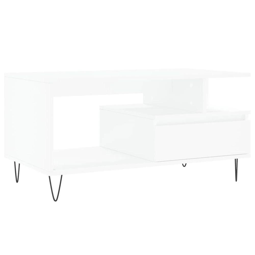 vidaXL Coffee Table White 90x49x45 cm vidaXL Engineered Wood - Coffee Tables Coffee Table