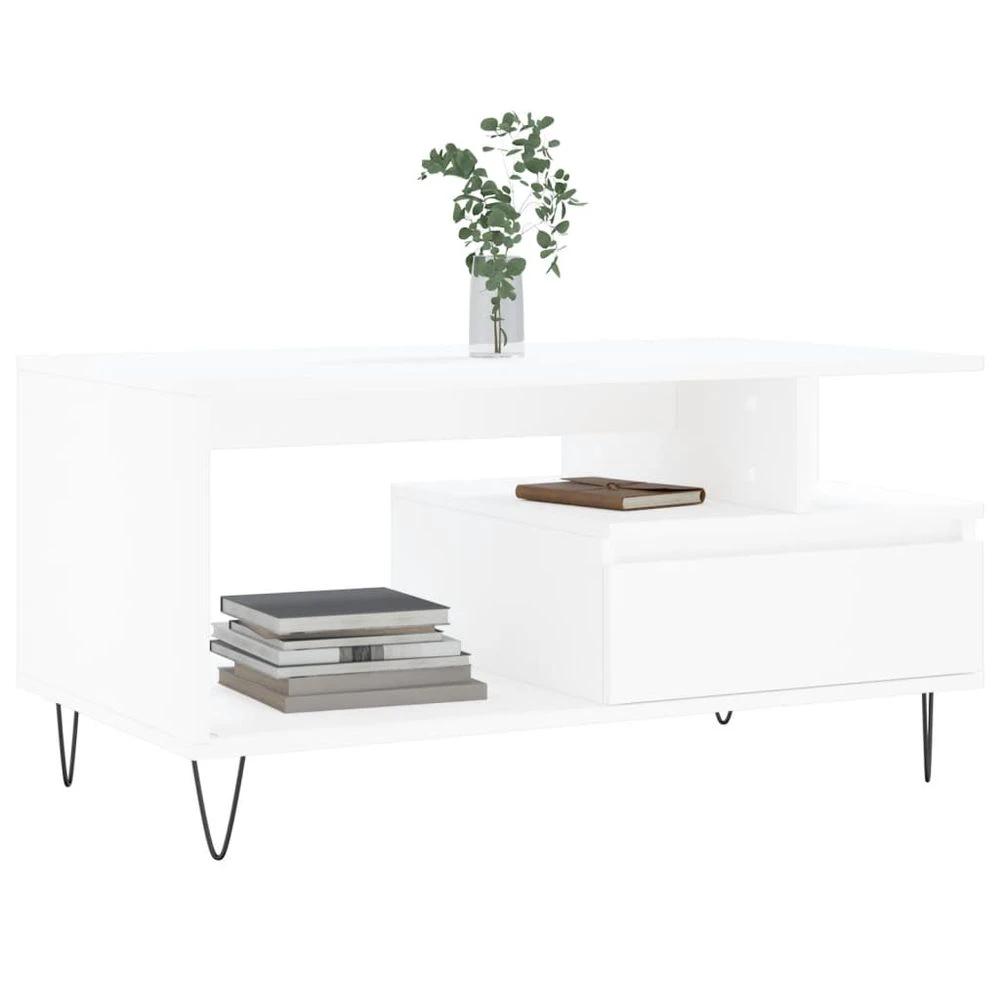 vidaXL Coffee Table White 90x49x45 cm vidaXL Engineered Wood - Coffee Tables Coffee Table