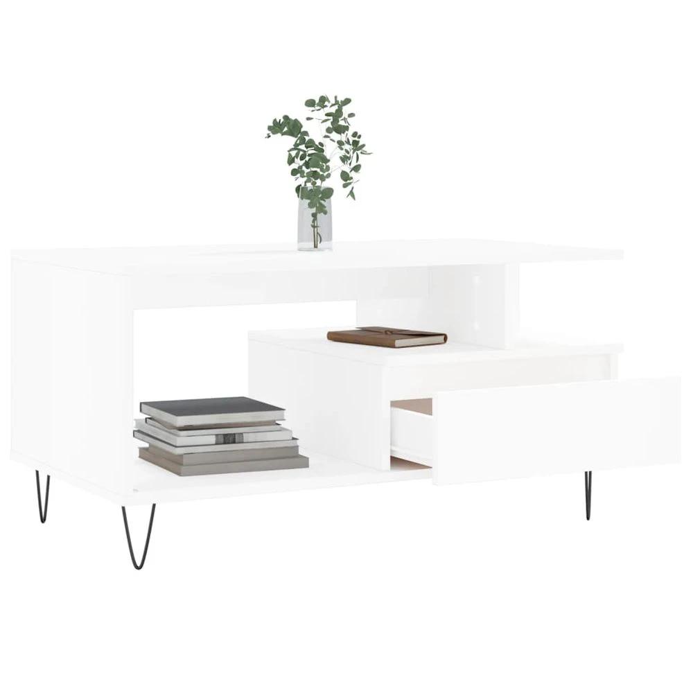 vidaXL Coffee Table White 90x49x45 cm vidaXL Engineered Wood - Coffee Tables Coffee Table