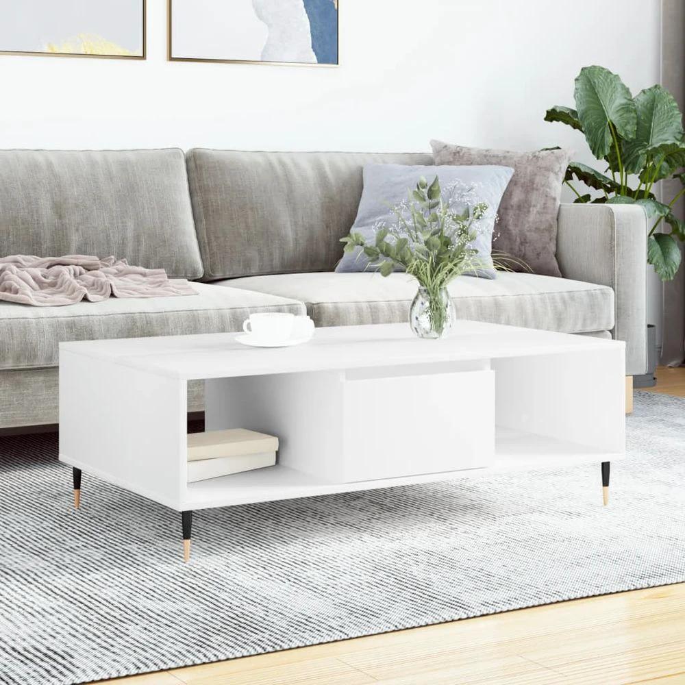vidaXL Coffee Table White 104x60x35 cm vidaXL Engineered Wood - Coffee Tables Coffee Table