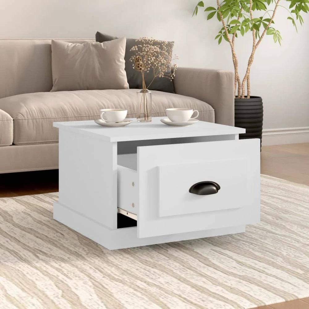Coffee Table White 50x50x35 cm vidaXL Engineered Wood by vidaXL