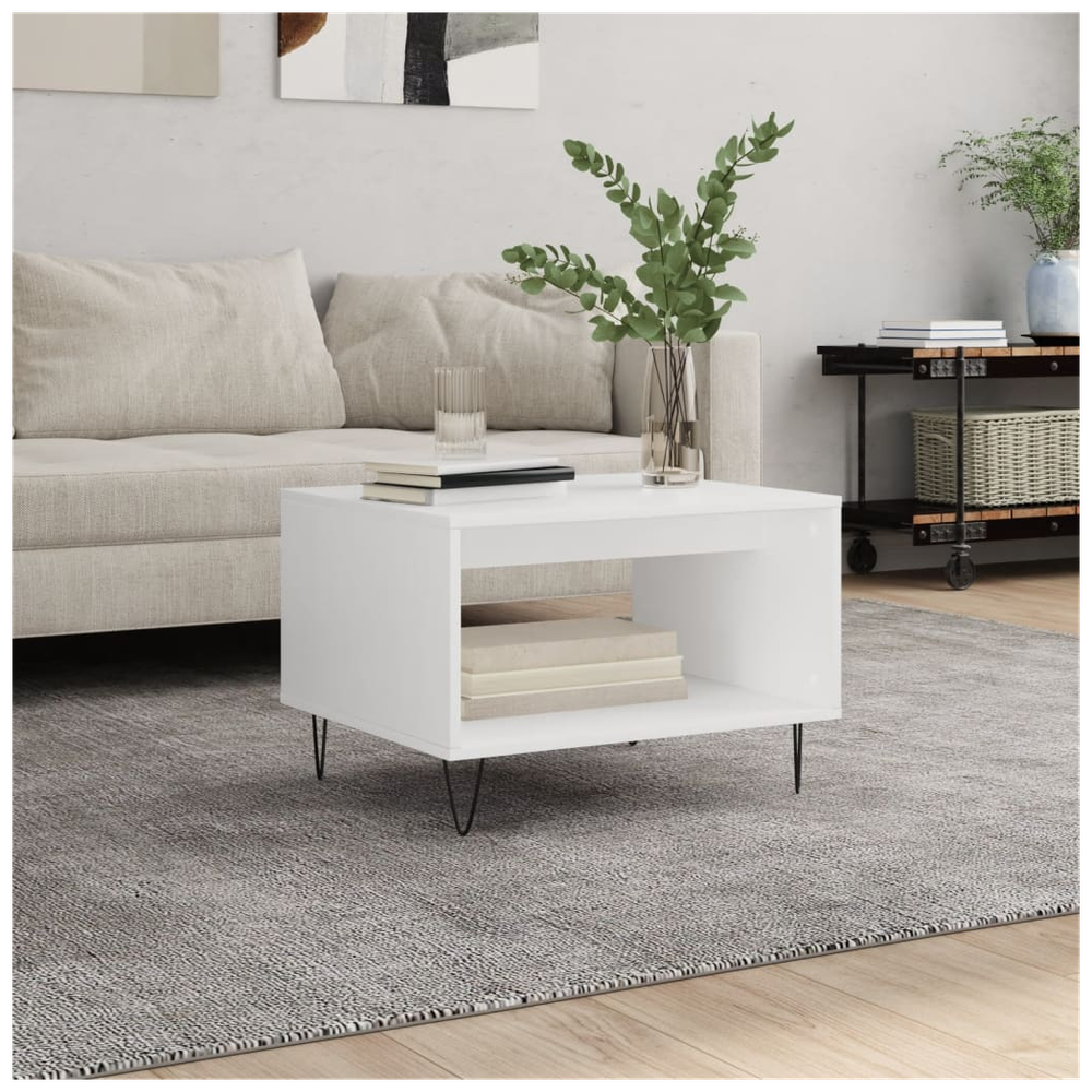 vidaXL Coffee Table White 60x50x40 cm vidaXL Engineered Wood - Coffee Tables Coffee Table
