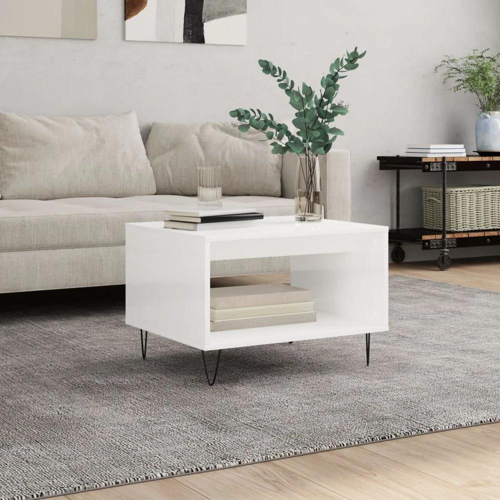 Coffee Table White 60x50x40 cm vidaXL Engineered Wood by vidaXL