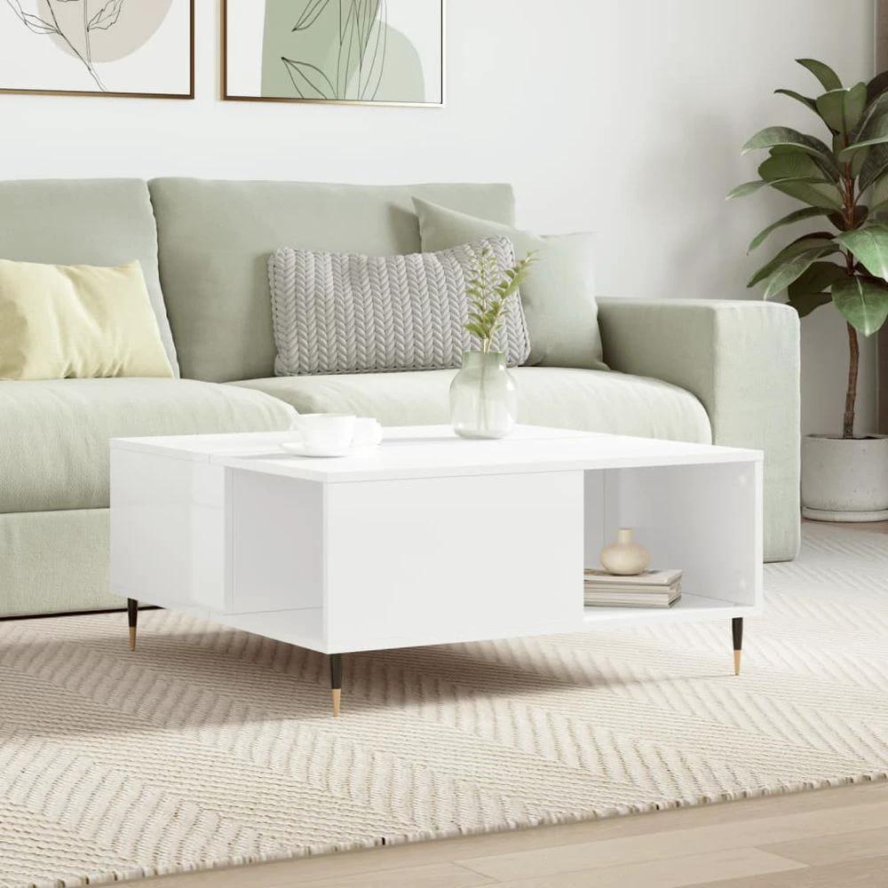 Coffee Table White 80x80x36.5 cm vidaXL Engineered Wood by vidaXL