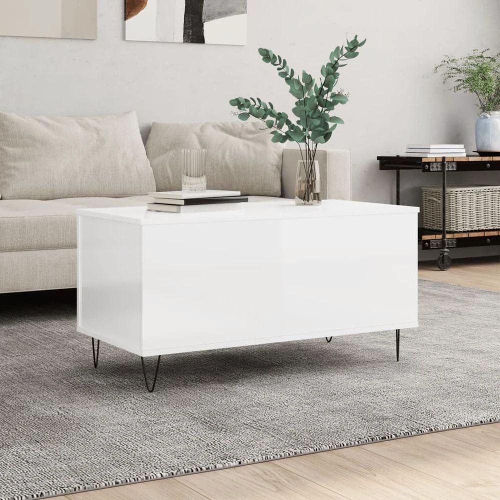 Coffee Table White 90x44.5x45 cm vidaXL Engineered Wood by vidaXL