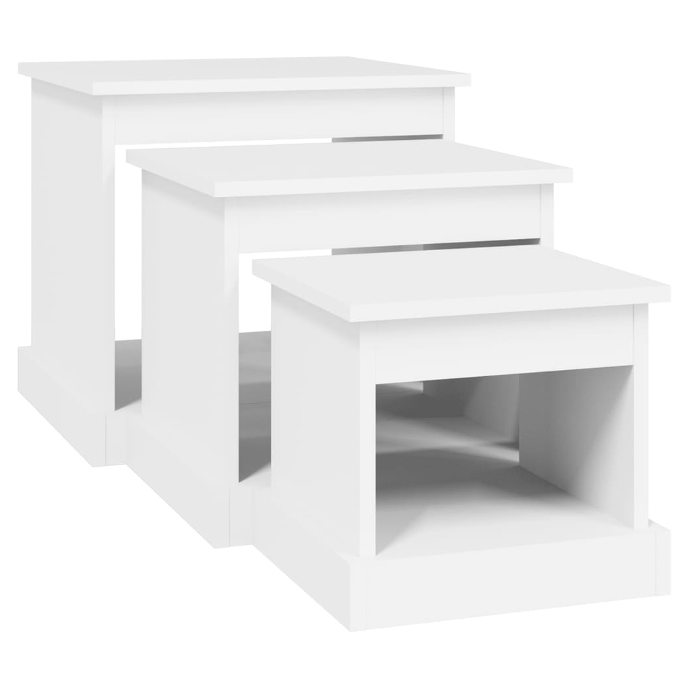 vidaXL Coffee Tables 3 pcs White Engineered Wood vidaXL - Coffee Tables Coffee Table