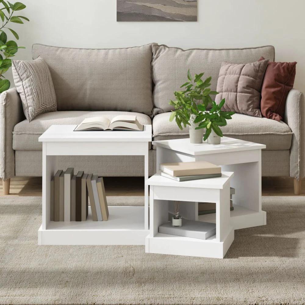 vidaXL Coffee Tables 3 pcs White Engineered Wood vidaXL - Coffee Tables Coffee Table