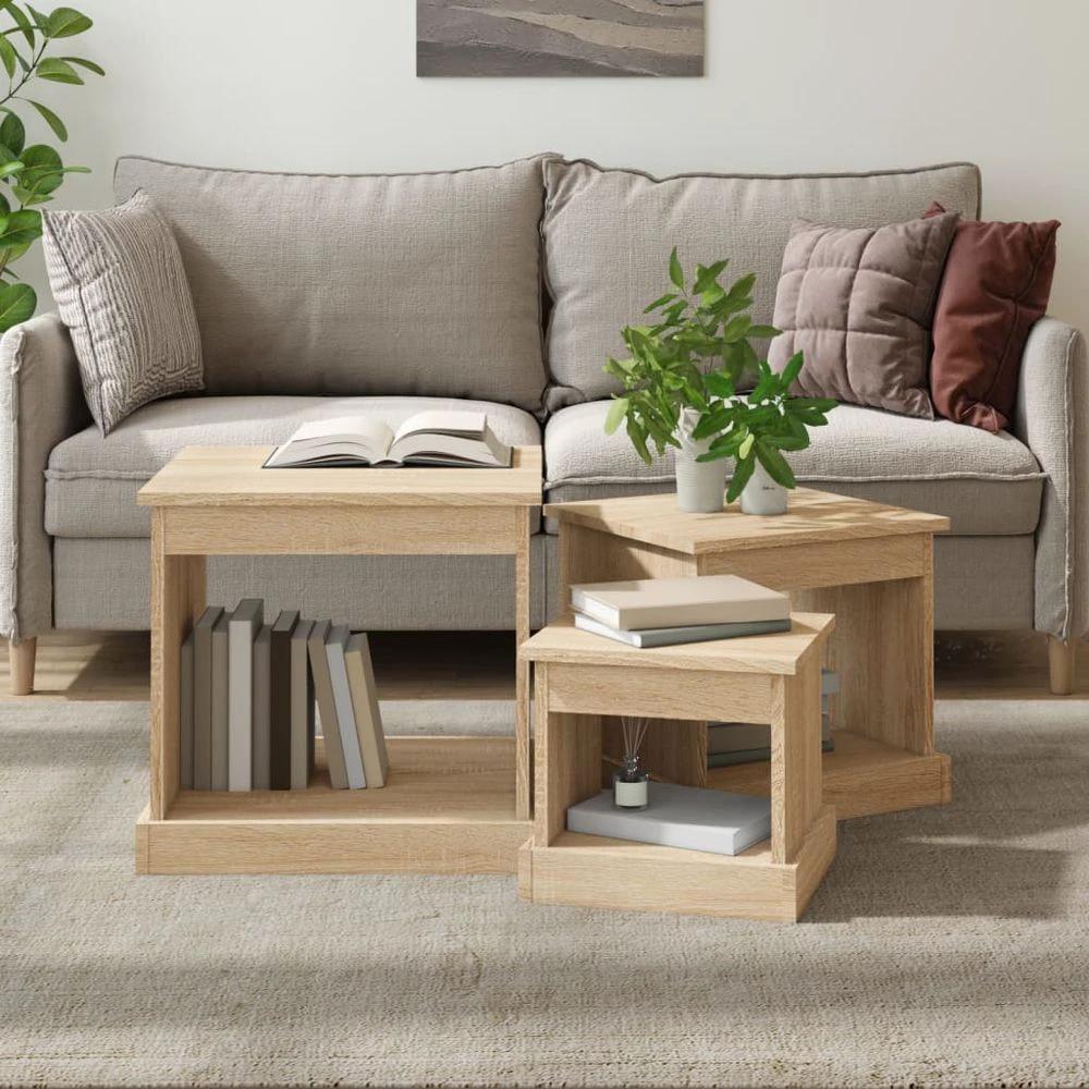 vidaXL Coffee Tables 3 pcs White Engineered Wood vidaXL - Coffee Tables Coffee Table