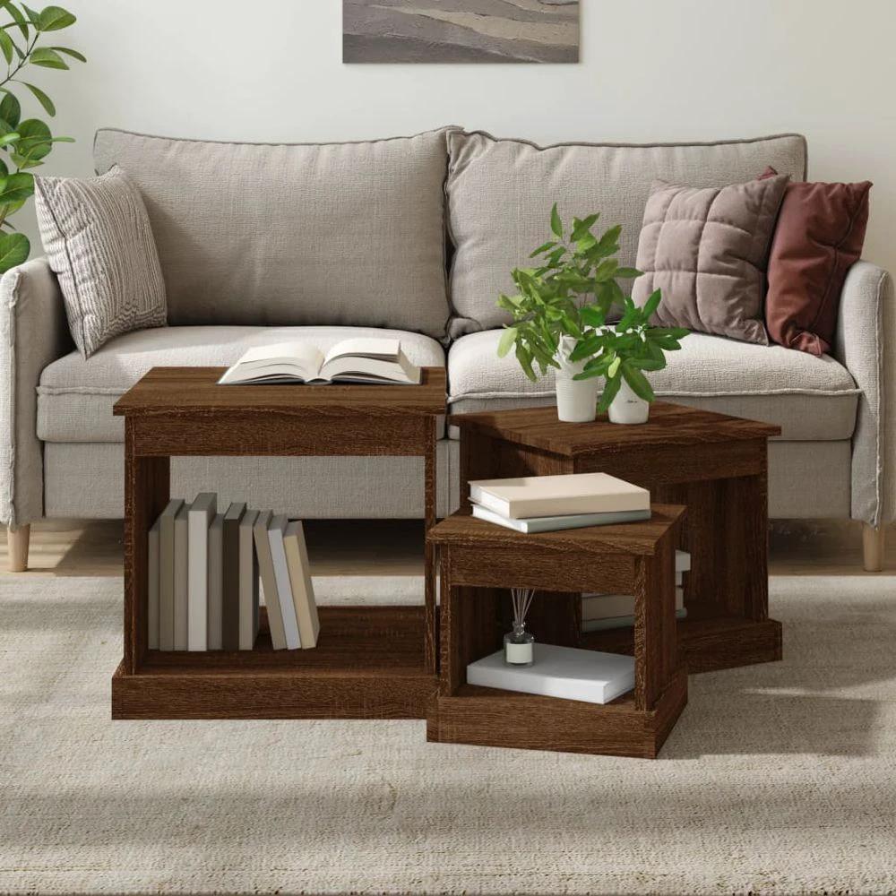 vidaXL Coffee Tables 3 pcs White Engineered Wood vidaXL - Coffee Tables Coffee Table