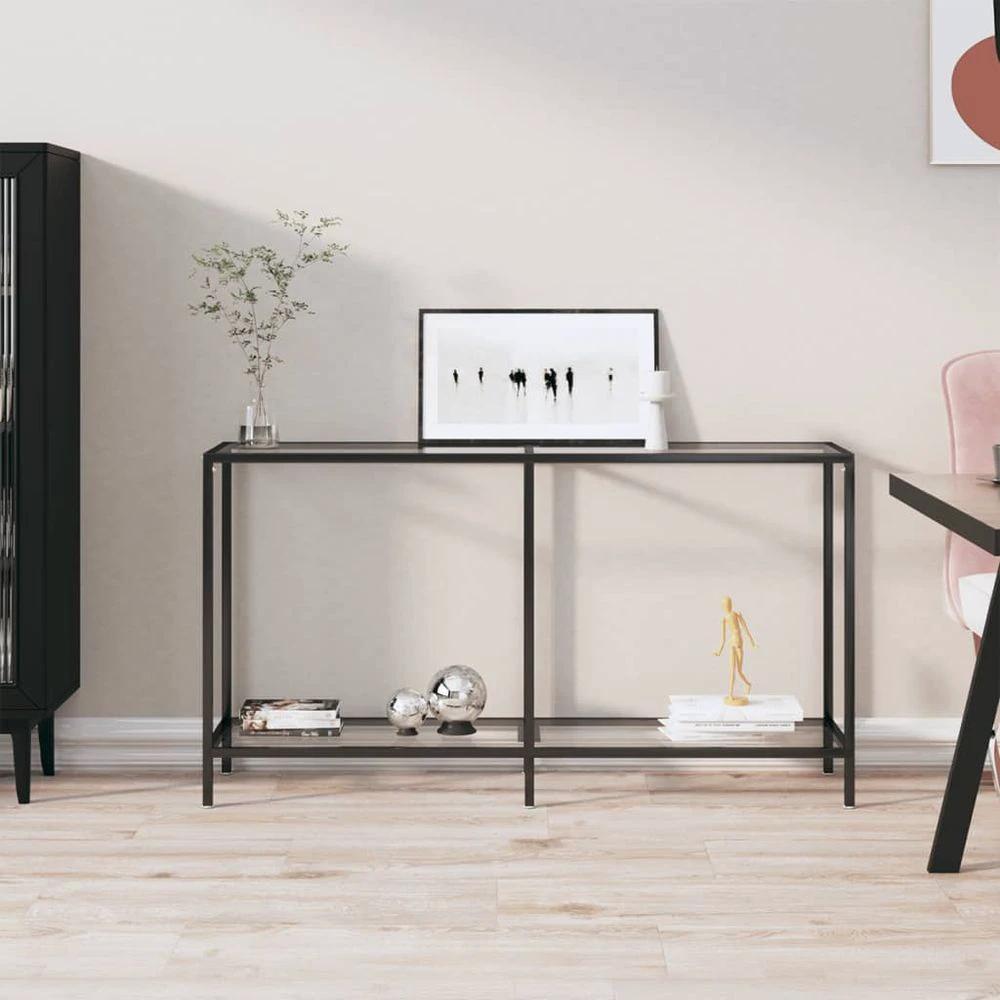 vidaXL Console Table vidaXL Transparent 140x35x75.5 cm Tempered Glass - Uncategorized Console Table