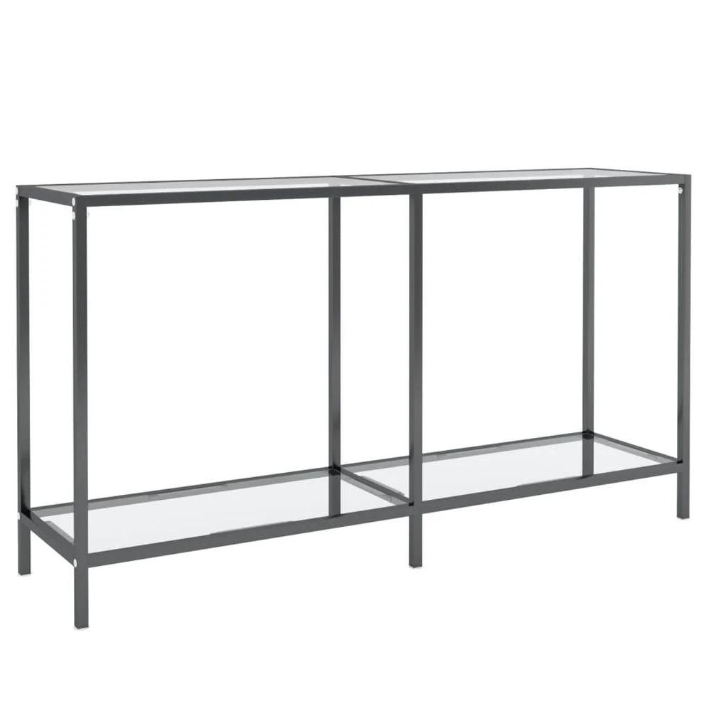 vidaXL Console Table vidaXL Transparent 140x35x75.5 cm Tempered Glass - Uncategorized Console Table