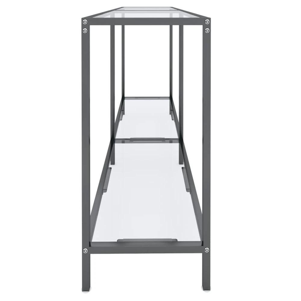 vidaXL Console Table vidaXL Transparent 140x35x75.5 cm Tempered Glass - Uncategorized Console Table