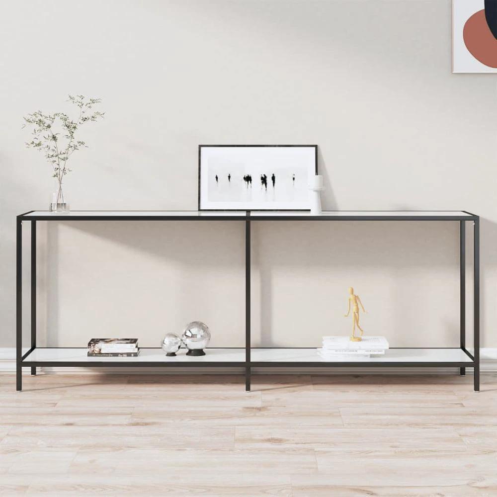 vidaXL Console Table vidaXL Transparent 140x35x75.5 cm Tempered Glass - Uncategorized Console Table