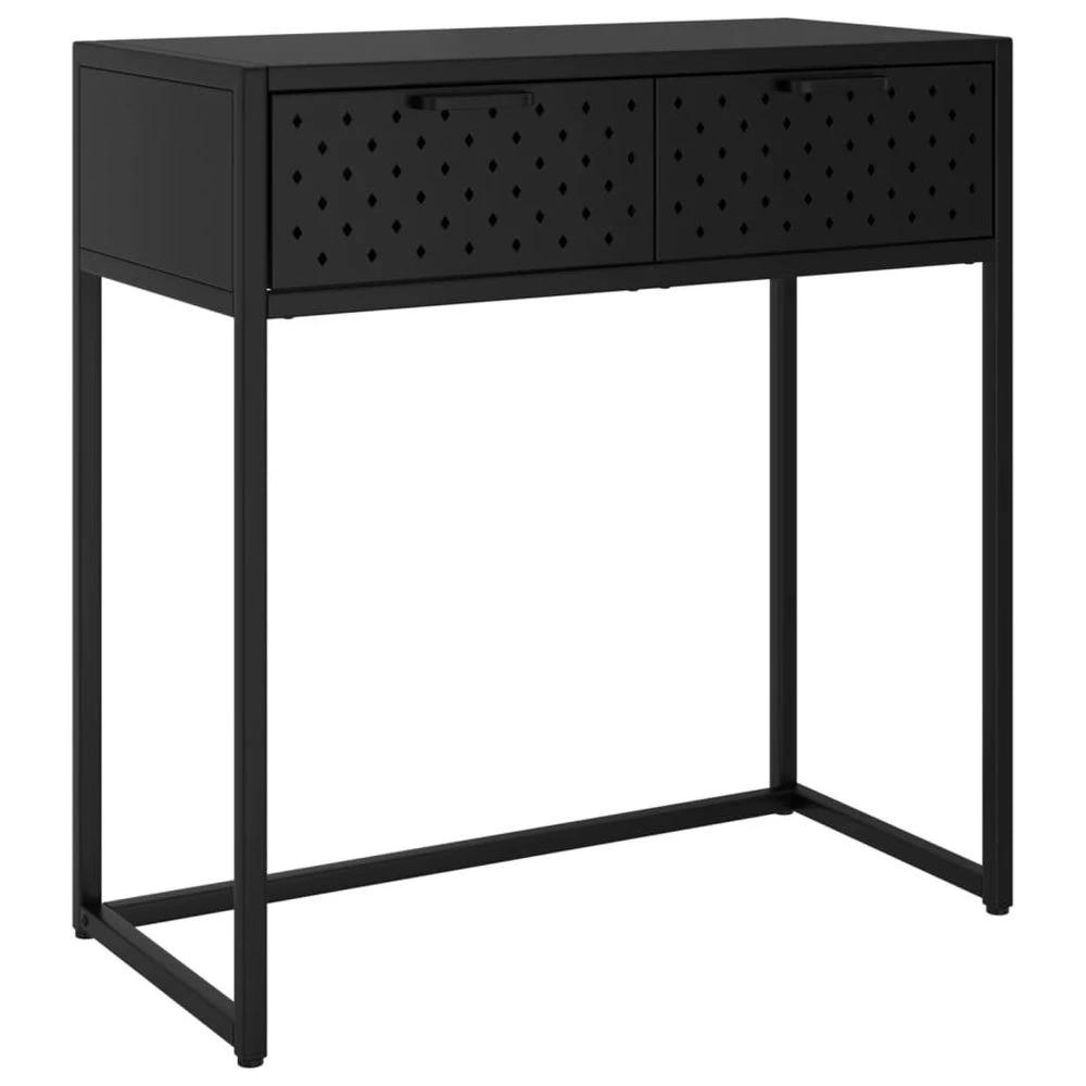 Console Table Black 72x35x75 cm vidaXL Steel by vidaXL