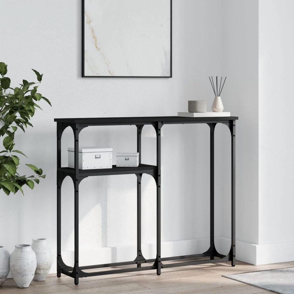 Console Table Black 90x22.5x75 cm vidaXL Engineered Wood by vidaXL