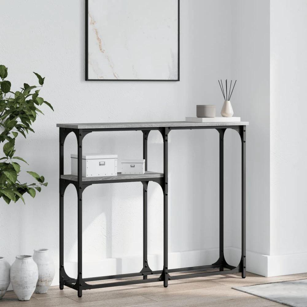 Console Table Black 90x22.5x75 cm vidaXL Engineered Wood by vidaXL