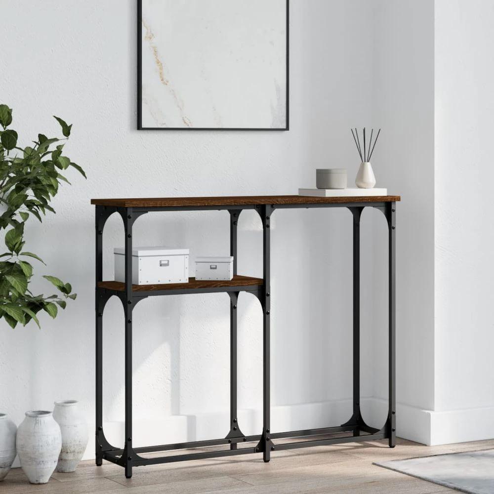 Console Table Black 90x22.5x75 cm vidaXL Engineered Wood by vidaXL