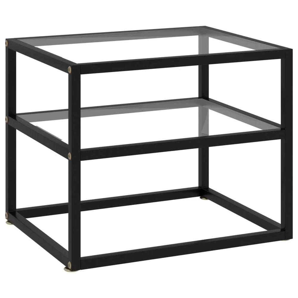 vidaXL Console Table vidaXL Transparent 50x40x40 cm Tempered Glass - Uncategorized Console Table