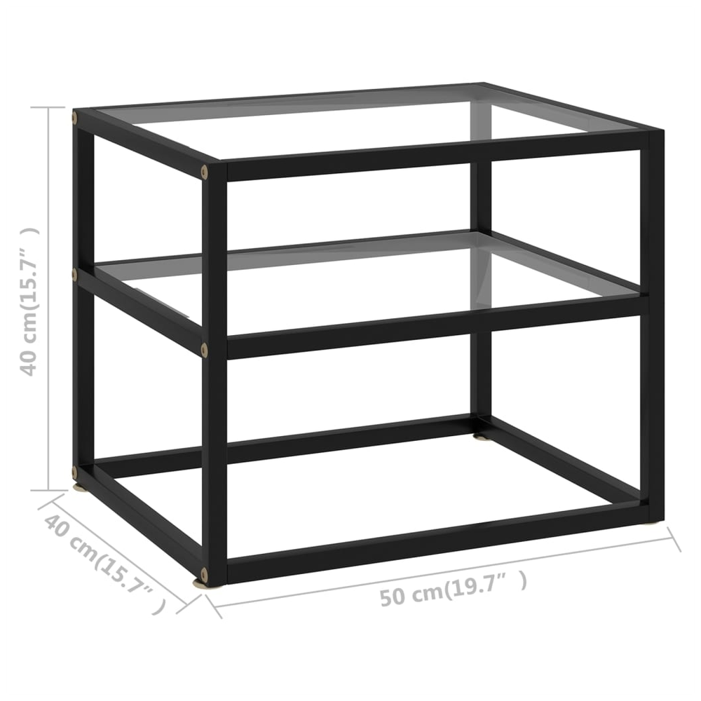 vidaXL Console Table vidaXL Transparent 50x40x40 cm Tempered Glass - Uncategorized Console Table