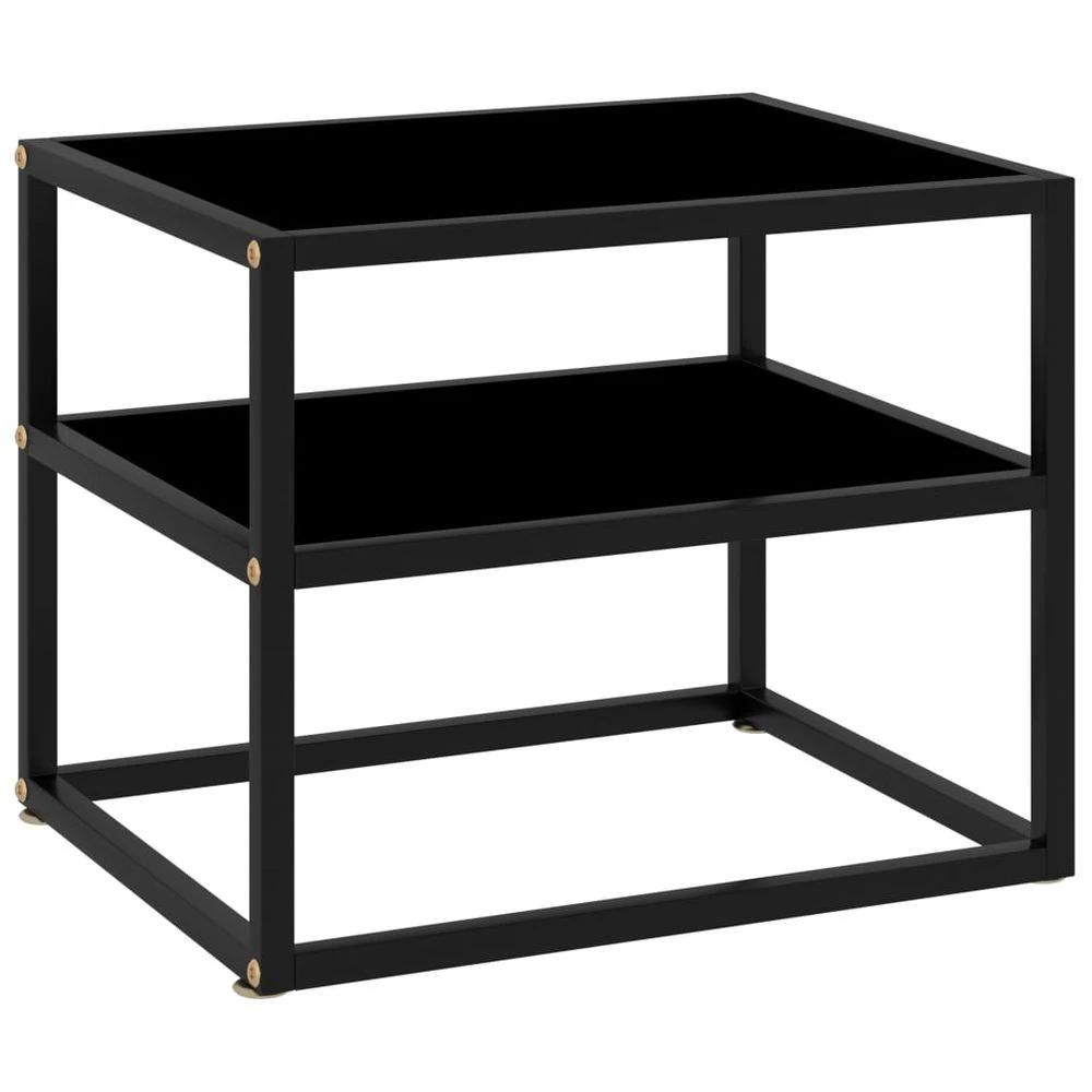 vidaXL Console Table vidaXL Transparent 50x40x40 cm Tempered Glass - Uncategorized Console Table