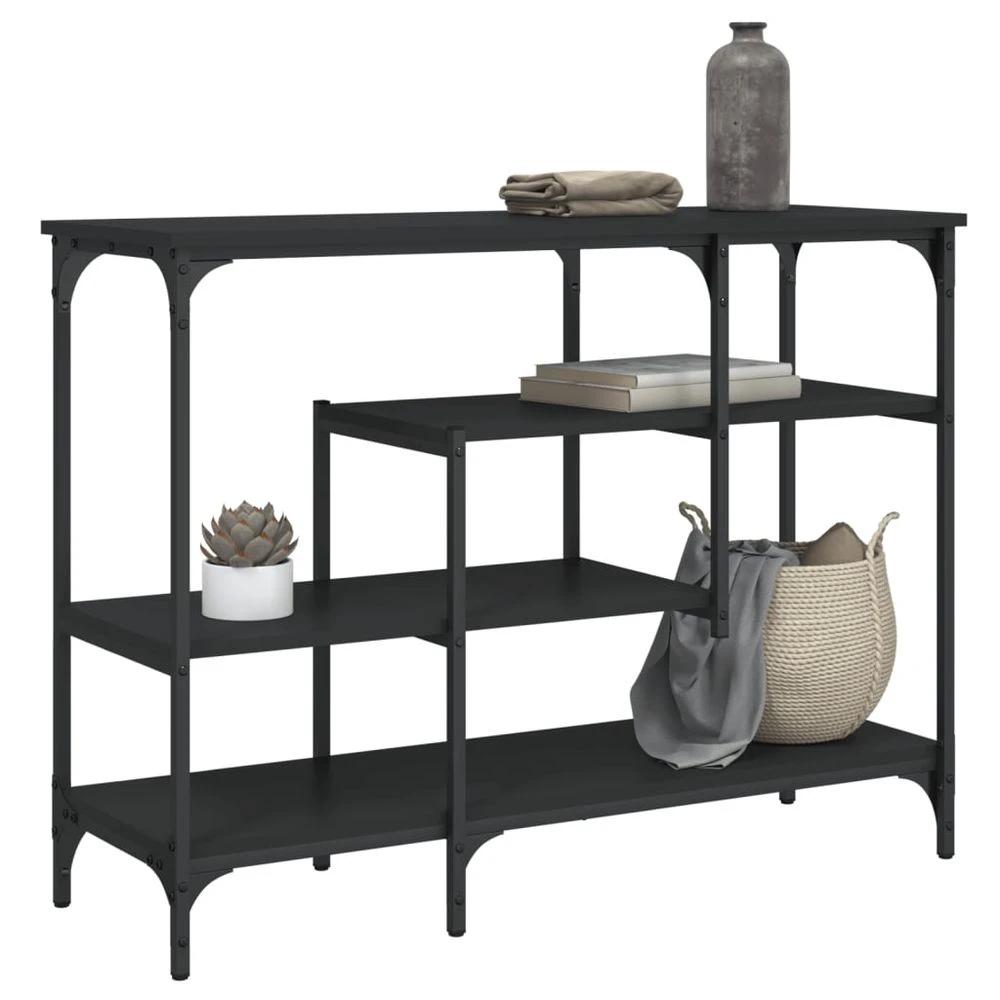 vidaXL Console Table with Shelves Black vidaXL 100x35x75 cm - Uncategorized Console Table