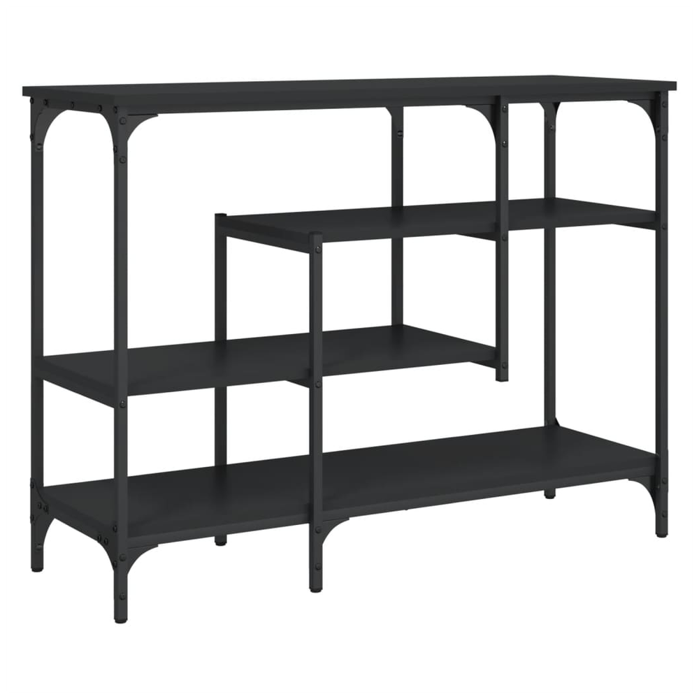 vidaXL Console Table with Shelves Black vidaXL 100x35x75 cm - Uncategorized Console Table