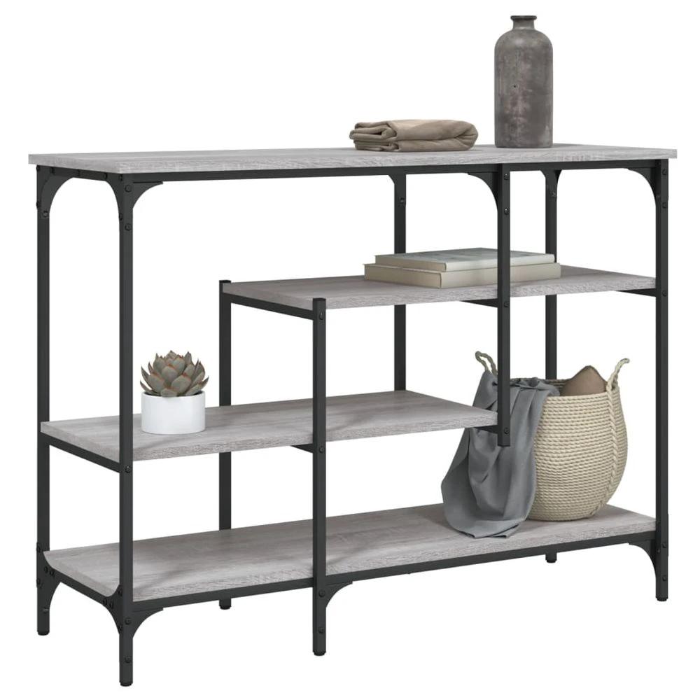 vidaXL Console Table with Shelves Black vidaXL 100x35x75 cm - Uncategorized Console Table