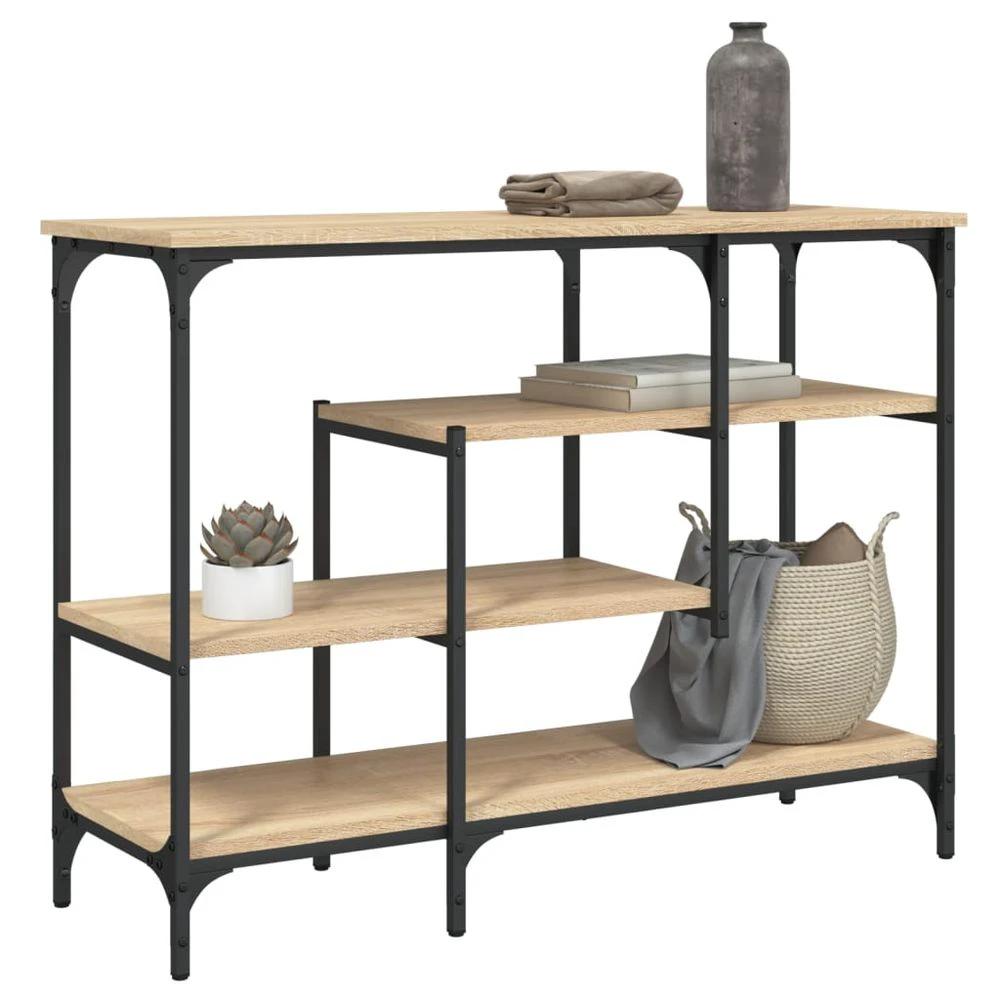 vidaXL Console Table with Shelves Black vidaXL 100x35x75 cm - Uncategorized Console Table