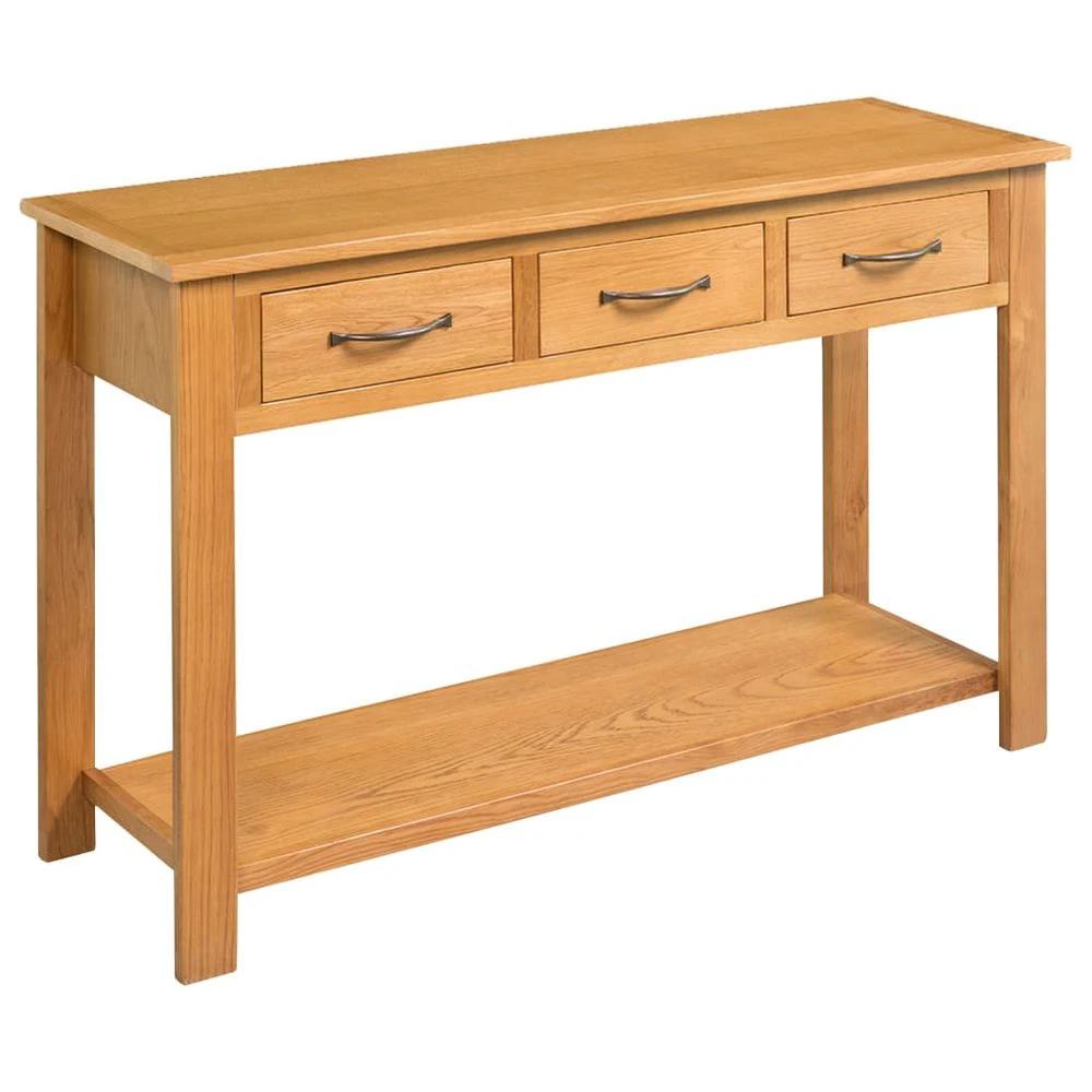 Console Table 110x35x75 cm vidaXL Solid Oak Wood by vidaXL