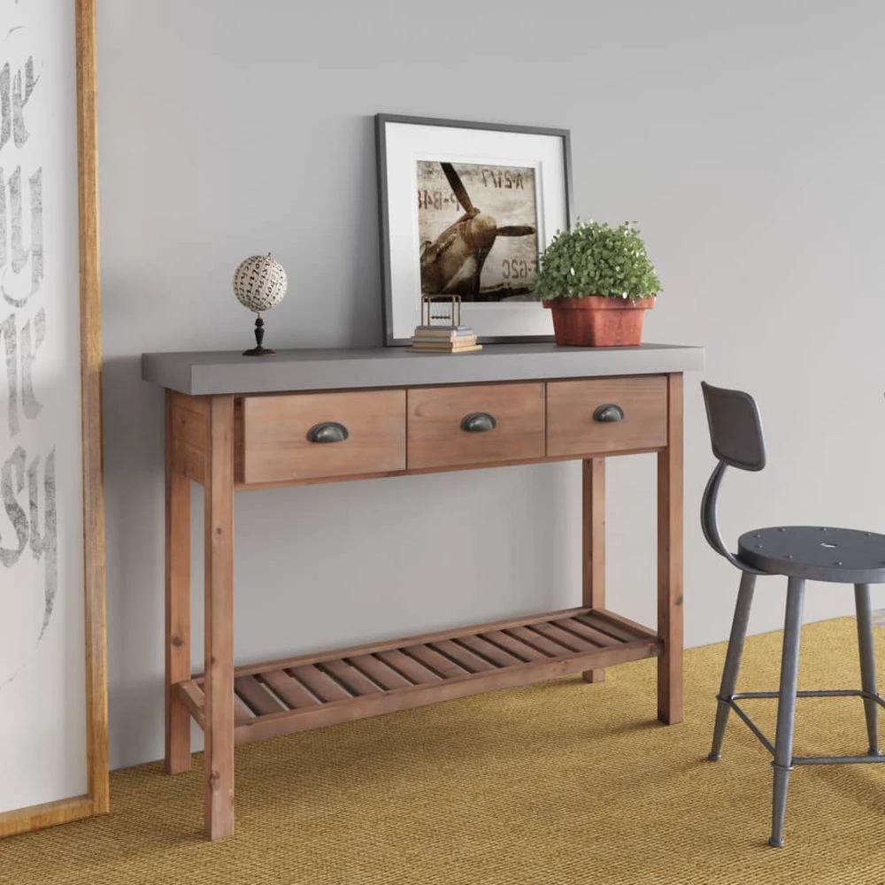 Console Table 110x35x80 cm vidaXL Solid Wood Fir by vidaXL