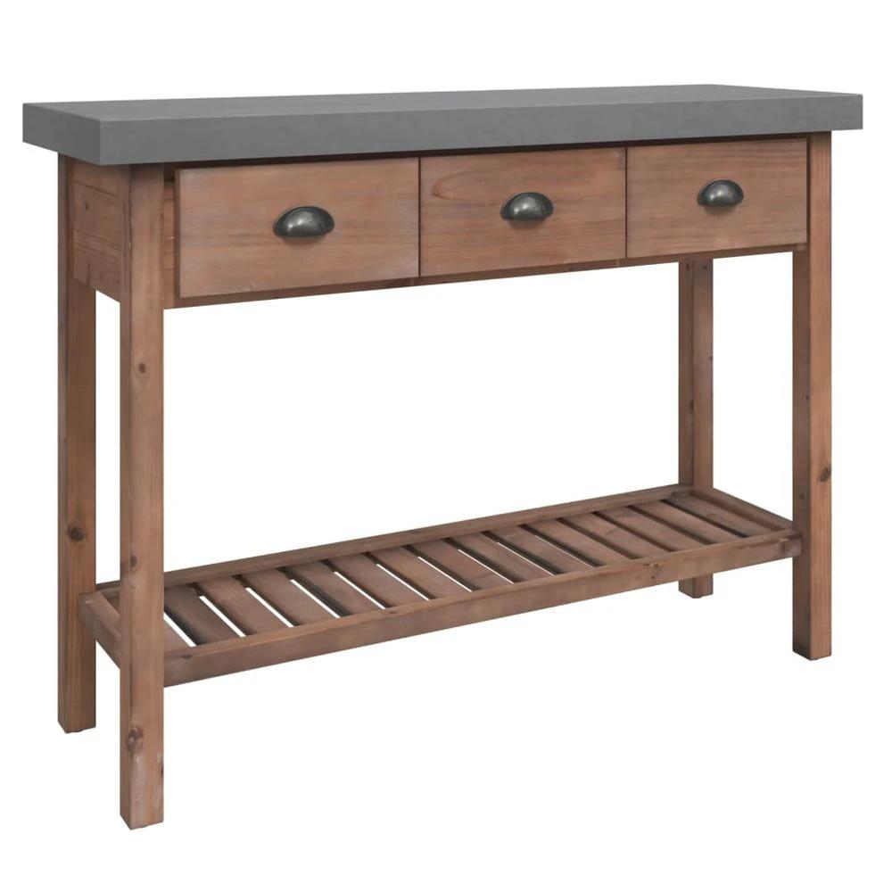 Console Table 110x35x80 cm vidaXL Solid Wood Fir by vidaXL