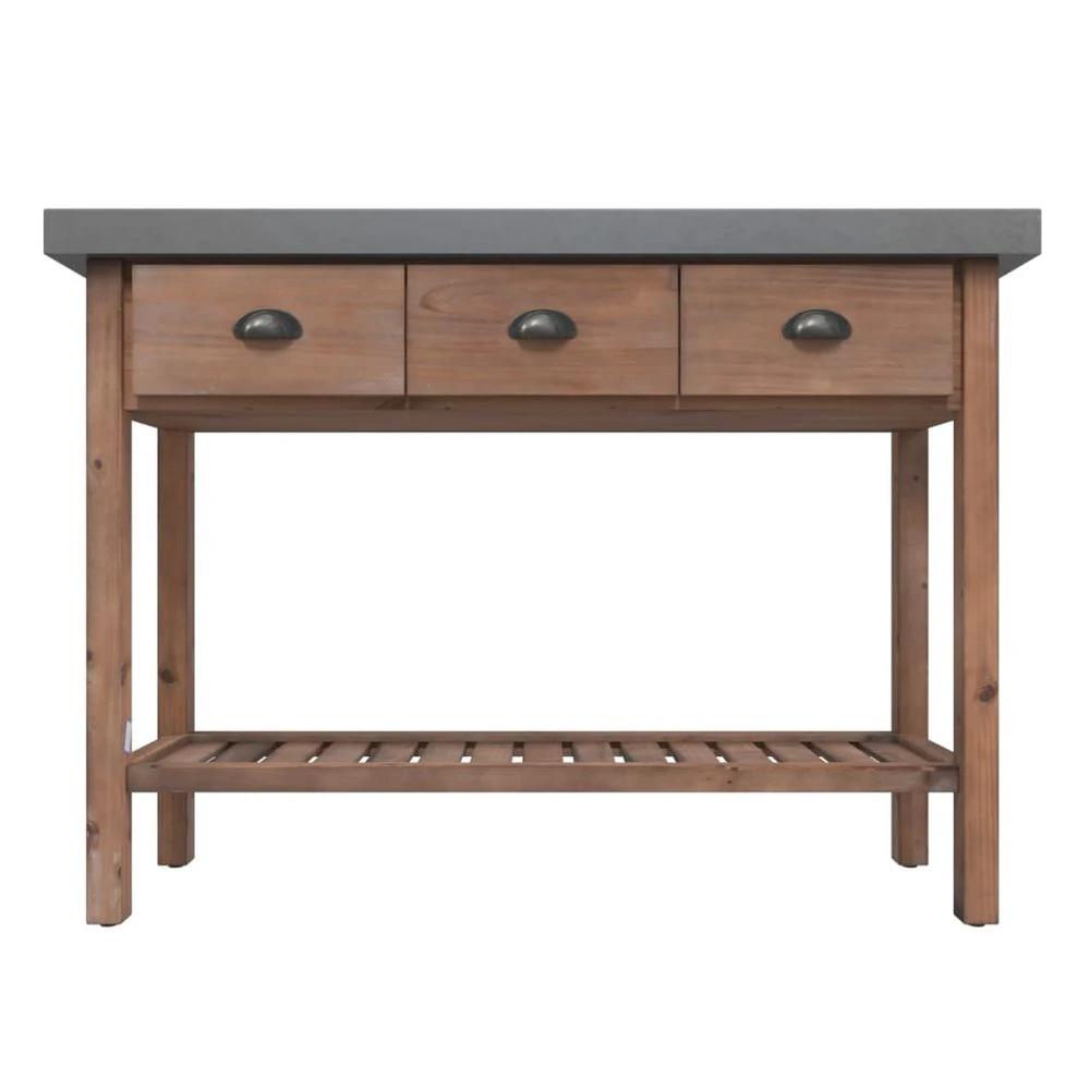 Console Table 110x35x80 cm vidaXL Solid Wood Fir by vidaXL