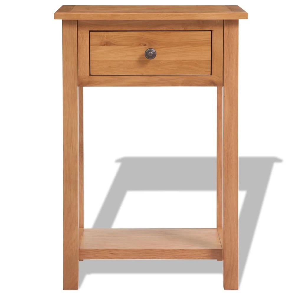 Console Table 50x32x75 cm vidaXL Solid Oak Wood by vidaXL
