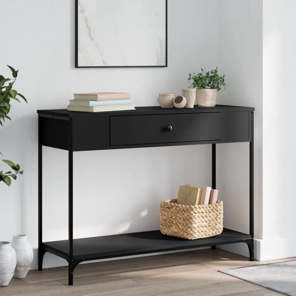 Console Table Black 100x34.5x75 cm vidaXL Engineered Wood by vidaXL