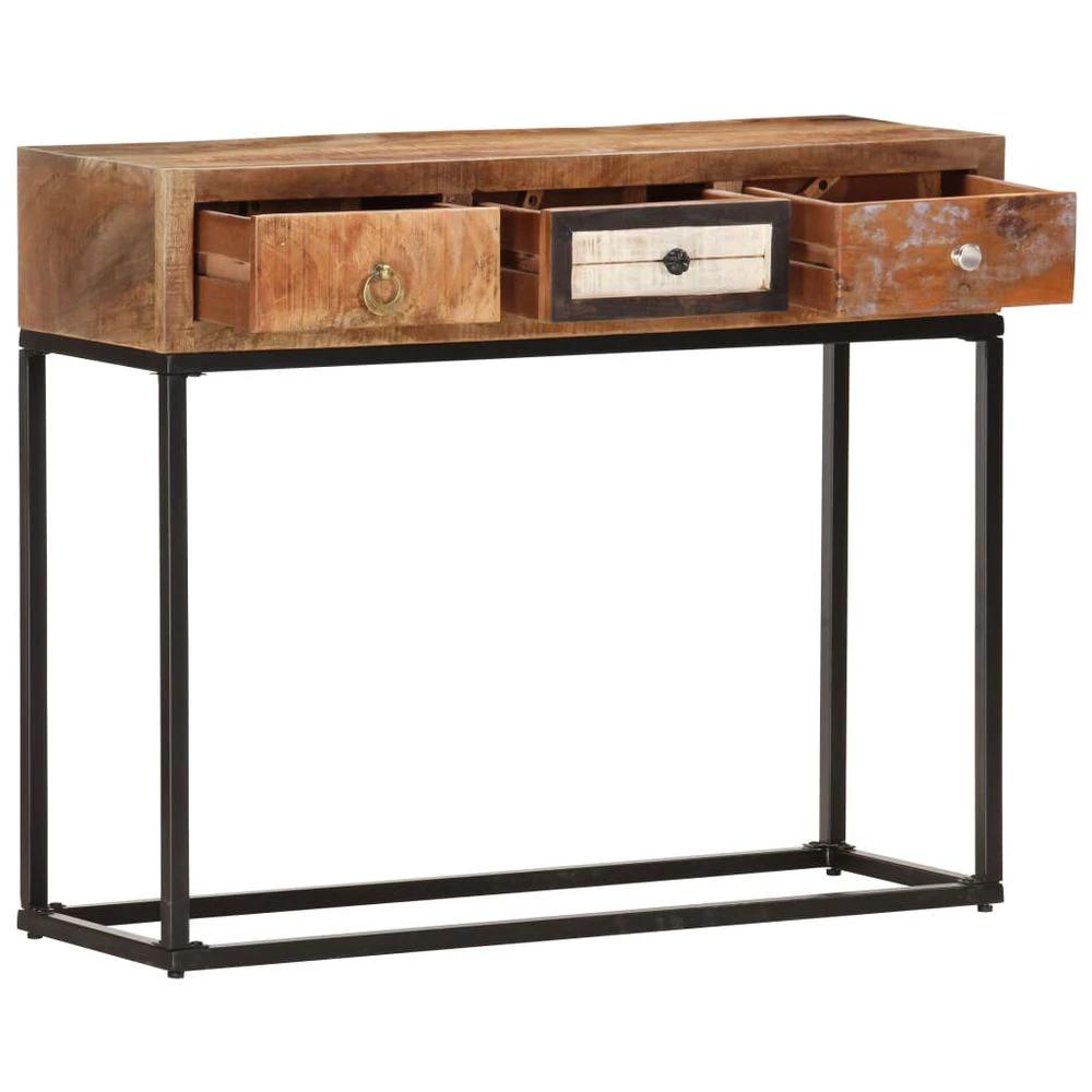 Console Table Gold 90x30x75 cm vidaXL Solid Reclaimed Wood by vidaXL