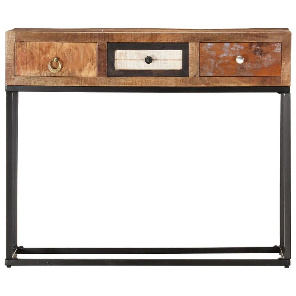 Console Table Gold 90x30x75 cm vidaXL Solid Reclaimed Wood by vidaXL