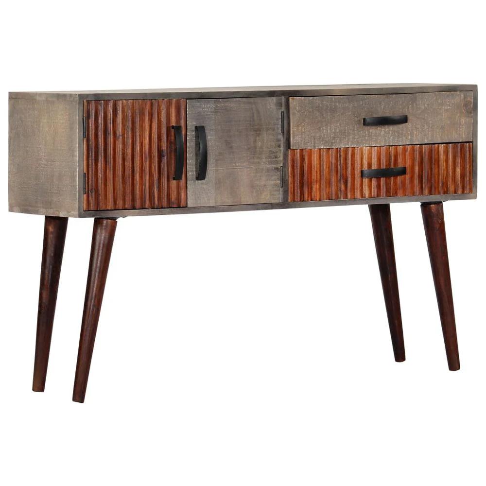 vidaXL Console Table Grey 120x35x75 cm vidaXL Solid Rough Mango Wood - Uncategorized Console Table